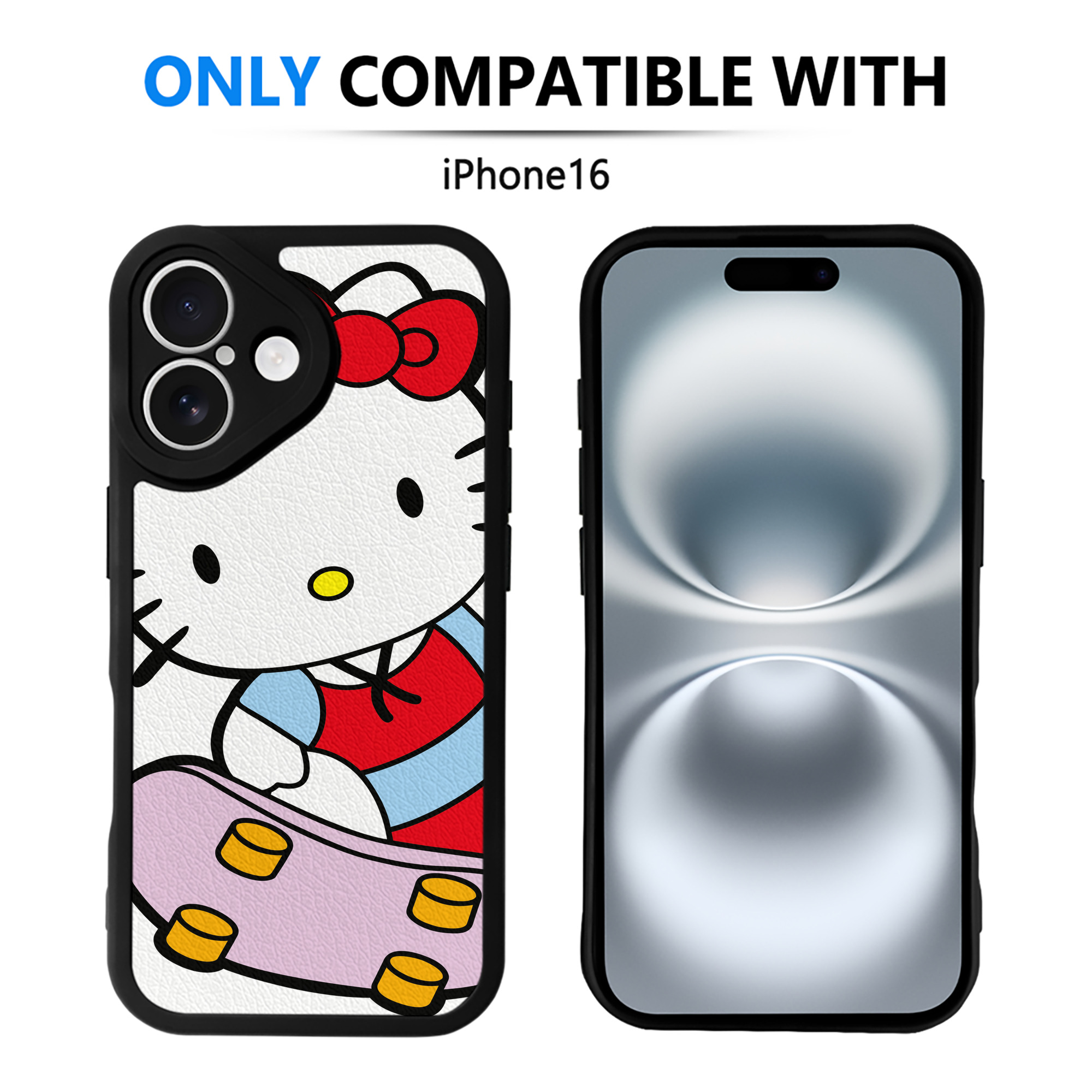 （画像用） Hello Kitty ハローキティ 【iPhone 16シリーズ対応】シリコンスマホケース（レザー調） 材質：シリコン